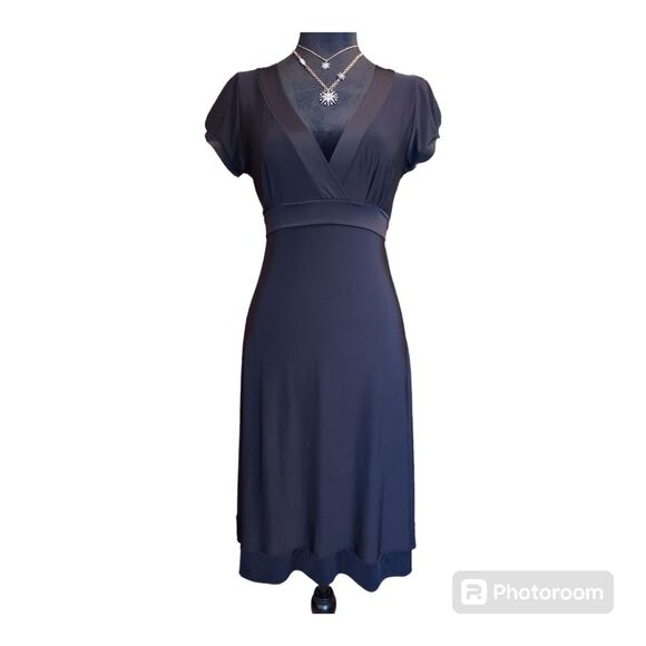 Purple Rain Black Tie Back Midi Dress - Picture 2 of 6